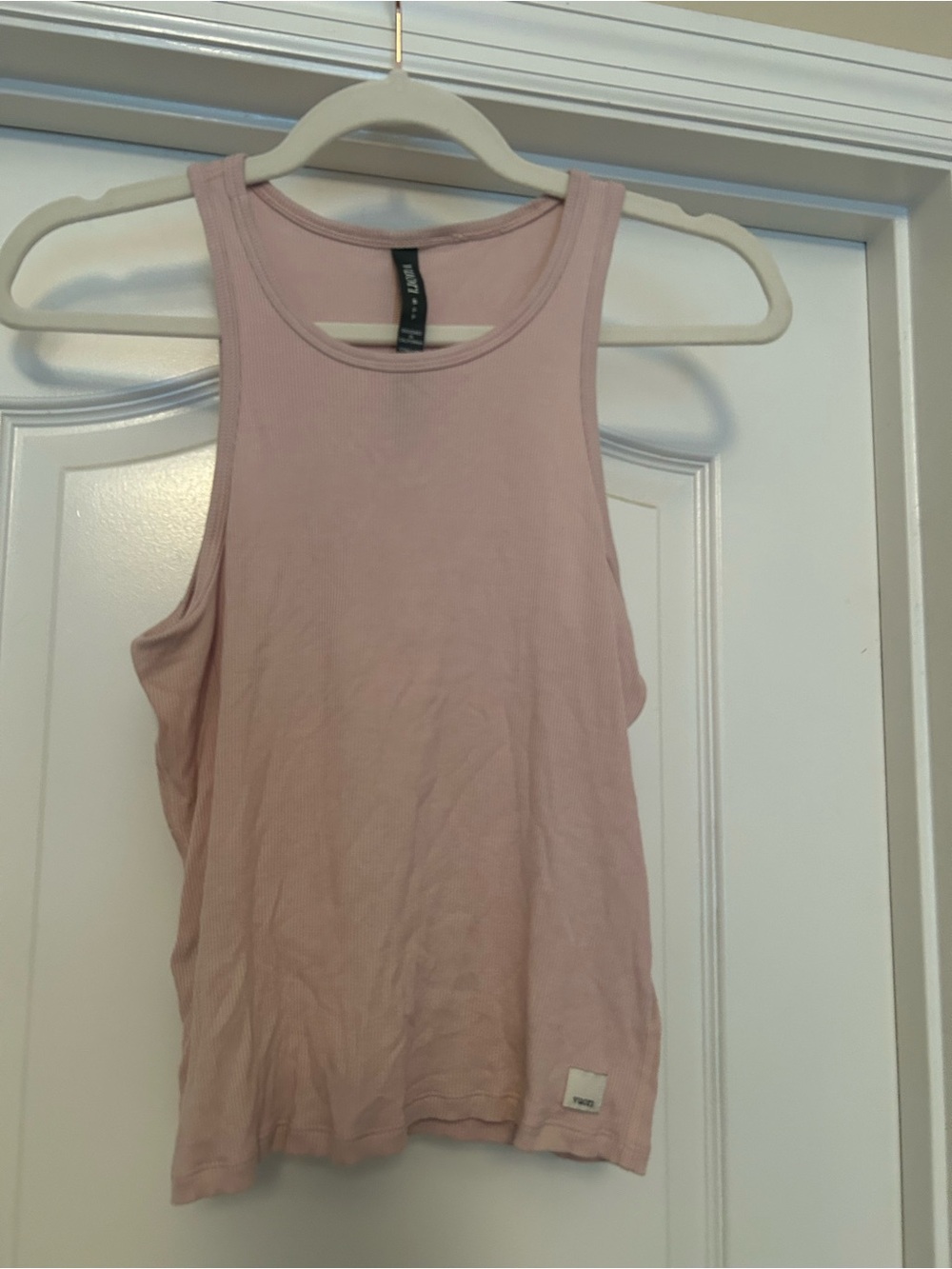 Vuori Racerback Tank Top Light Pink Ribbed Small